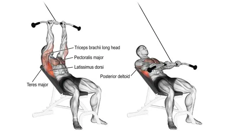 Incline Straight Arm Pulldown