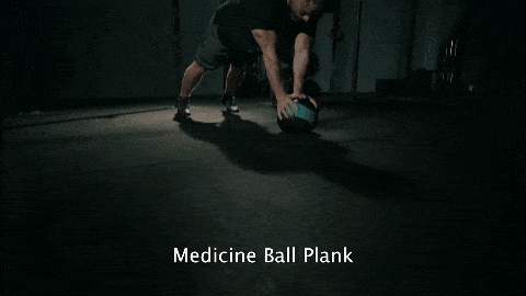 Medicine ball High plank exercise
